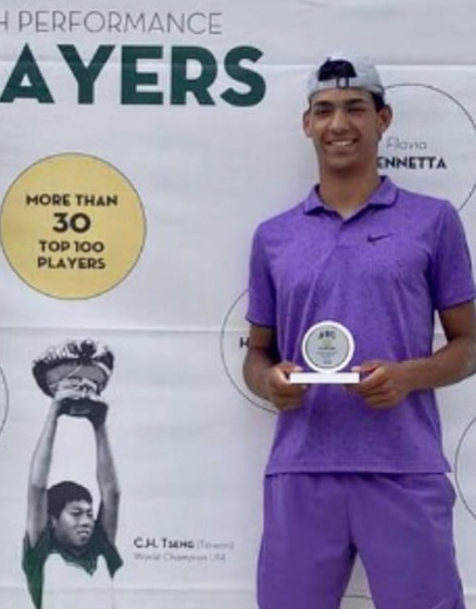 Luca H. championship moment — NMBA high-performance junior tennis player