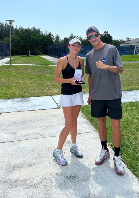 Quinn championship moment — NMBA junior tennis player tournament victory