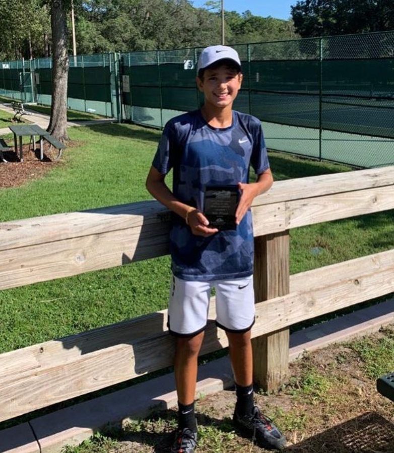 Stefan Karatosic tournament championship moment — NMBA junior tennis success